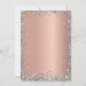 Glam Silver Rose Gold Glitter 80th Birthday Kaart (Achterkant)