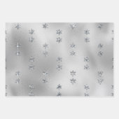 Glam Silver Stars Kerstmis Inpakpapier Vel (Voorkant)