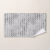 Glam Silver White Zigzag Stripes (Serviette à main)
