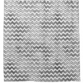 Glam Silver White Zigzag Stripes Douchegordijn (Voorkant)