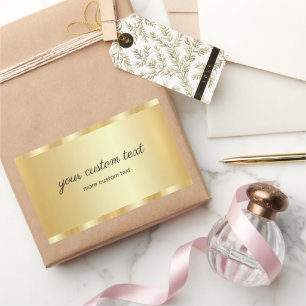 Glam-sjabloon Goud Uw Aangepaste Tekst Typografie Rechthoekige Sticker