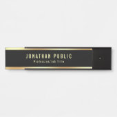 Glam Sjabloon Modern Black and Gold Trendy Deurbordje (Voorkant)