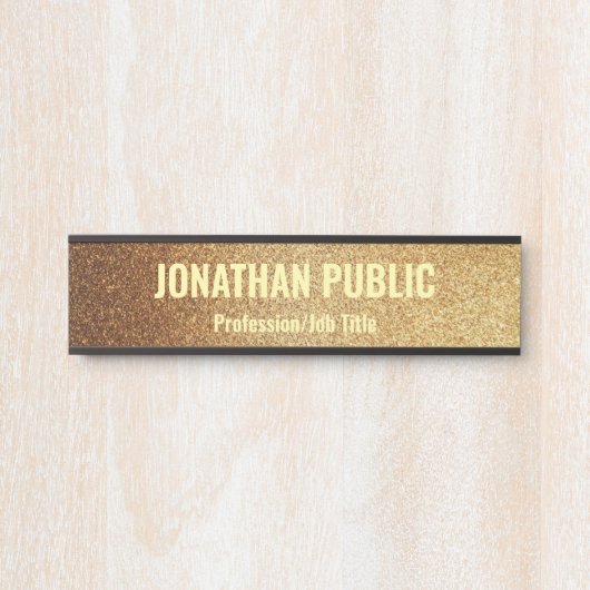 Glam Sjabloon Modern Zwart en Goud Trendy Door SI Deurbordje (Voorkant)