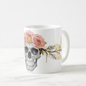 Glam Skull Mug | Elegant Gothic Halloween Cup (Devant droit)