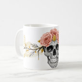 Glam Skull Mug | Elegant Gothic Halloween Cup (Devant gauche)