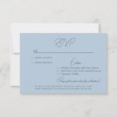 Glam Sky Blue Silver Texte Mariage Carte RSVP (Devant)