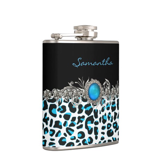 Glam Sneeuwluipaard Afdrukmaatkolf Heupfles (Rechts)