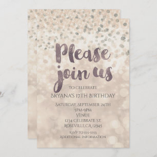 Glam Sparkle Confetti Party Toute invitation Événe
