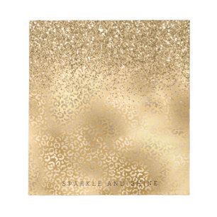 Glam Sparkle Leopard Print Glitter Notitieblok