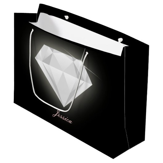 Glam Sparkle Solitaire Diamond Black Groot Cadeauzakje (Voorkant Gekanteld)