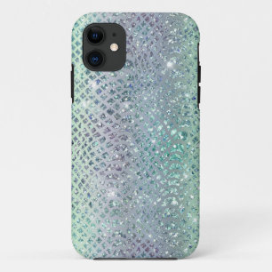 Glam Sparkly Diamond Snakeskin-patroon iPhone 11 Hoesje