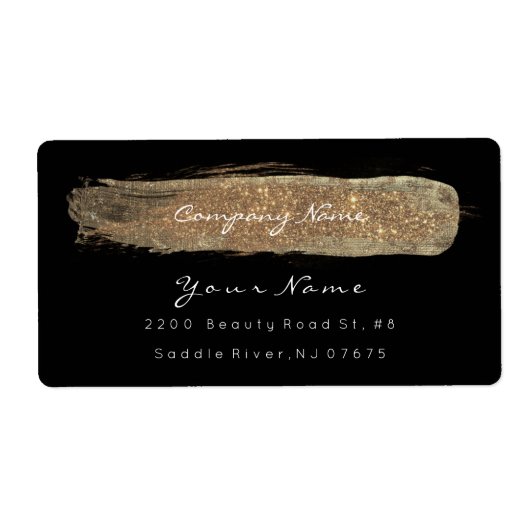 Glam Sparkly Glitter Black Bright Ivory Foxier Etiket (Voorkant)