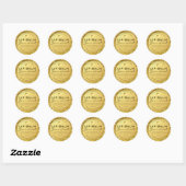 Glam Sparkly Gold Glitter Lip Balm Ronde Sticker (Vel)