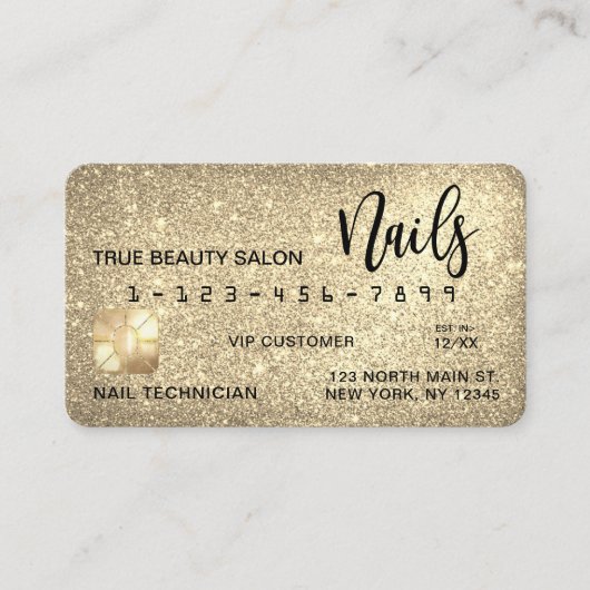 Glam Sparkly Gold Parties scintillant Carte de cré (Devant)
