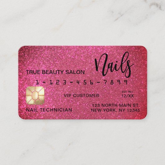 Glam Sparkly rose Parties scintillant Carte de cré (Devant)