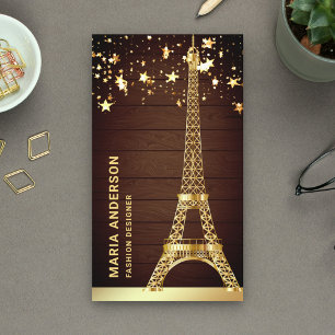 Glam Stars Confetti Gold Foil Paris Eiffeltoren Visitekaartje