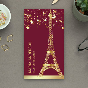Glam Stars Confetti Gold Foil Paris Eiffeltoren Visitekaartje