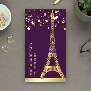 Glam Stars Confetti Gold Foil Paris Eiffeltoren Visitekaartje