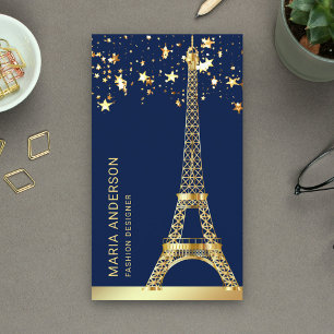 Glam Stars Confetti Goud Folie Parijs Eiffeltoren Visitekaartje