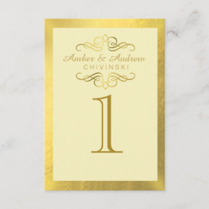 Glam Swirly Flourish Gold Foil Table Kaarten ivo