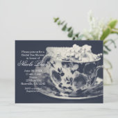 Glam Tea & Pearls Élégante Invitation Chic de Mari (Debout devant)