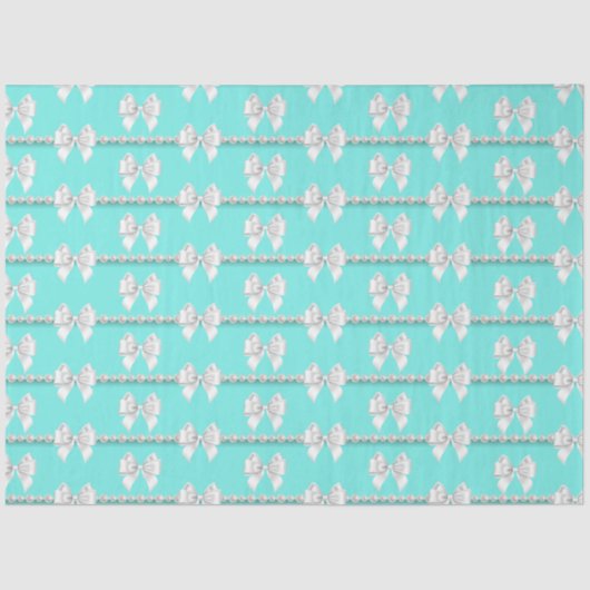 Glam Teal Aqua Tiffany Parels Thema Formeel Tissuepapier (Voorkant)