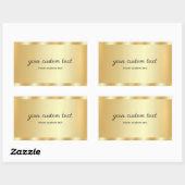 Glam Template Gold Your Custom Text Typography Rechthoekige Sticker (Vel)