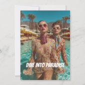 Glam Tropical Pool Party Vibes Kaart (Voorkant)