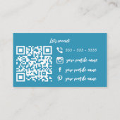 Glam Turquoise Marble Glitter Beauty Consultant Visitekaartje (Achterkant)