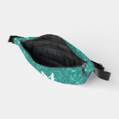 Glam Turquoise Paillettes Initiale de Nom Classiqu (Ouvrir)