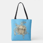 Glam Turtle Monogram Draagtas (Achterkant)