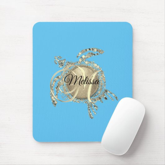 Glam Turtle Monogram Muismat (Met muis)