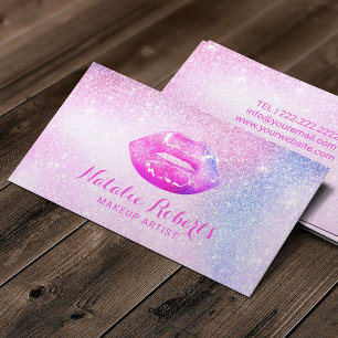 Glam Unicorn Glitter Chic Lips Makeup Artist Visitekaartje