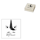 Glam Unicorn Rubberstempel (Gestempeld)