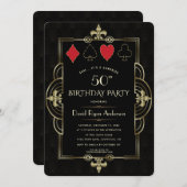 Glam Vegas Casino Royale Art Deco 50th Birthday Kaart (Voorkant / Achterkant)