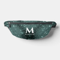 Glam Vert Brillant Pailleté Avec Monogramme Typo É