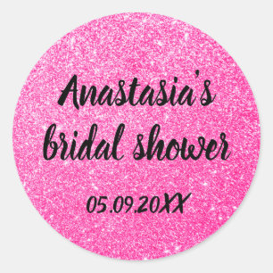 Glam Vrijgezellenfeest Hot Pink Glitter Sparkles Ronde Sticker
