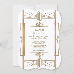 Glam White1920's Great Gatsby 1920s Ontvangst Kaart