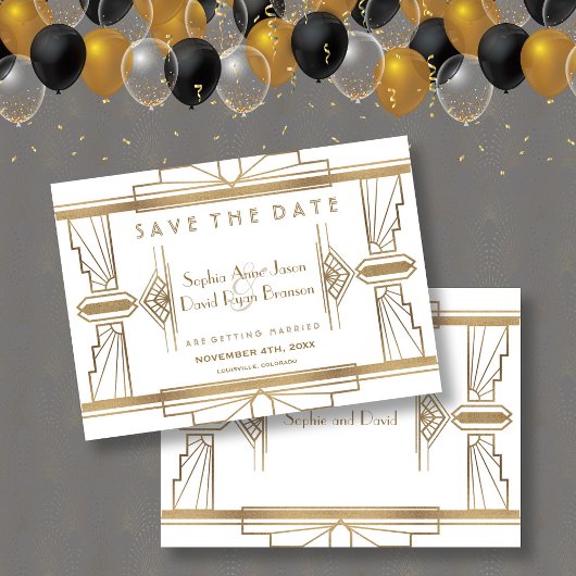 Glam White 1920: Grote Gatsby bespaart de datum Save The Date