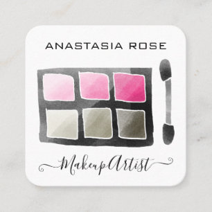Glam White en roze Eyeshadow Palette Makeup Artist Vierkante Visitekaartje