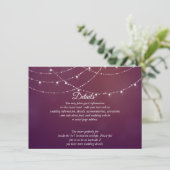 Glam White Fairy Lights Pink Purple DETAILS Carte (Debout devant)