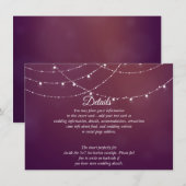 Glam White Fairy Lights Pink Purple DETAILS Carte (Devant / Derrière)