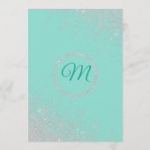 Glam White Glitter Sparkles Blauwgroen bruiloft pr Programma (Achterkant)