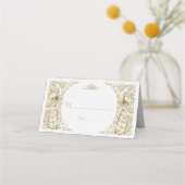 Glam White Gold Art Deco Peacocks Weddenschap (Achterkant)