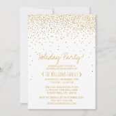 Glam White & Gold Holiday Party Kaart (Voorkant)