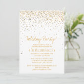 Glam White & Gold Holiday Party Kaart (Staand voorkant)