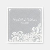 Glam White Lace Rustic Wedding Custom Servetten (Voorkant)