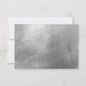 Glam White & Silver Wedding RSVP Kaart (Achterkant)