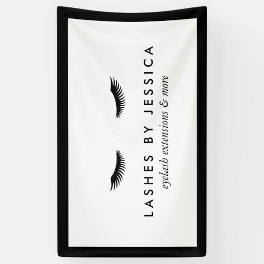 Glam Wimpers Classic Zwart-wit Banner (Verticaal)