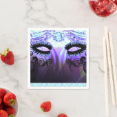 Glam Wimpers Paarse Masquerade Party Custom Servetten (Insitu)